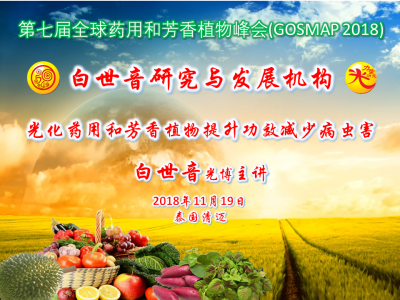 白世音院长在第七届全球药用和芳香植物峰会作主题演讲